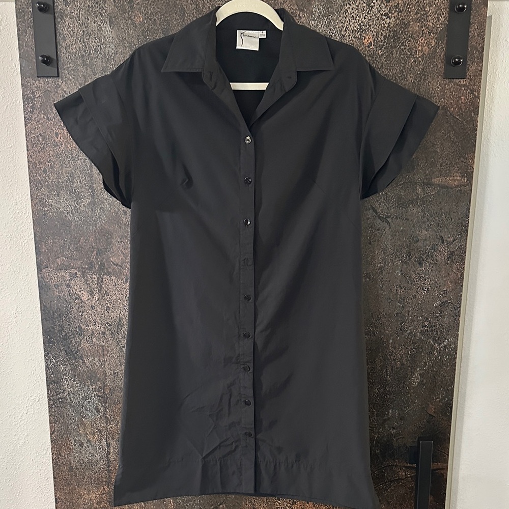 Finley Black Casual Button Down dress/ tunic size S